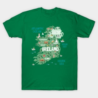 Ireland Illustrated Map T-Shirt